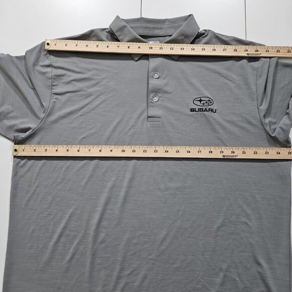 Callaway Polo Shirt Mens XL Gray Buttons Performance SS Subaru Logo Opti Dri - Picture 4 of 16